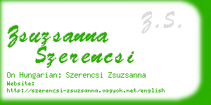 zsuzsanna szerencsi business card